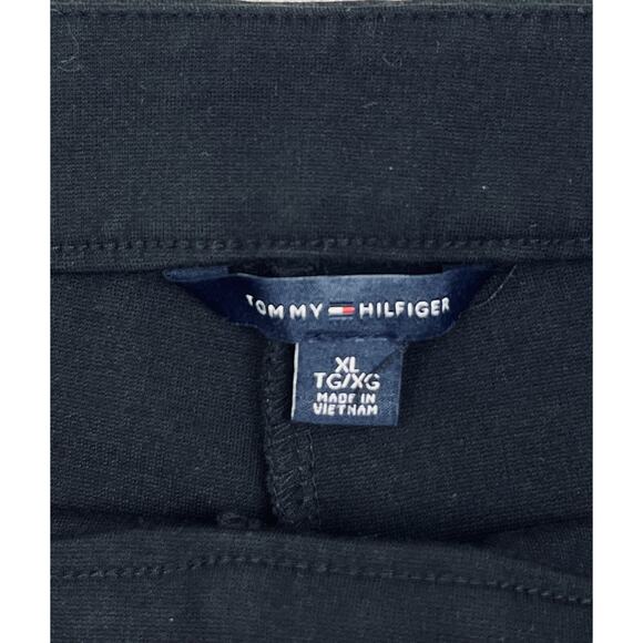 Tommy Hilfiger Pants Womens XL Black Pull-On Ponte Knit Creased Front Legs - Picture 2 of 10